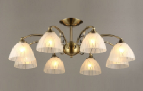 Люстра потолочная восьмирожковая Мелодия Света Е27 Медь фото Люстра потолочная восьмирожковая Мелодия Света Е27 Медь картинка